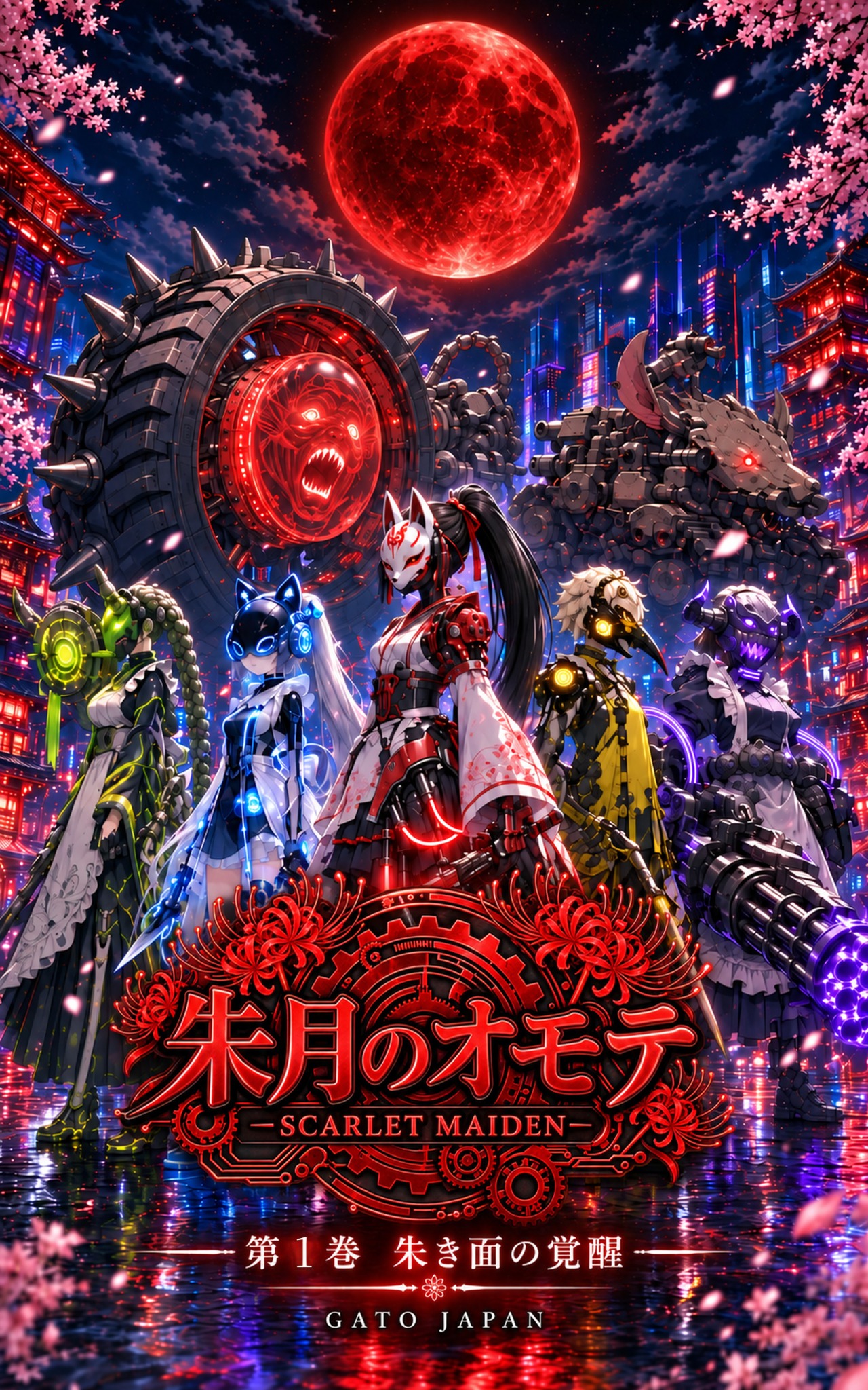 朱月のオモテ 第1巻 朱き面の覚醒 表紙